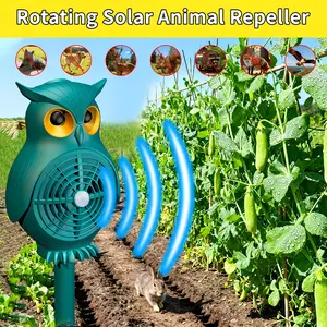 360° Rotating Solar Powered Soundwave Technology Outdoor Device, Animal Repeller with Motion Activated Sensor for Outdoor Spaces, Ideal for Home, Villa, Yard, Chicken Coop