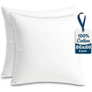 Throw Pillow Inserts   2 Pack 26x26 Pillow Inserts for Decorative Pillows for Couch and Bed Indoor  Pillow Stuffing