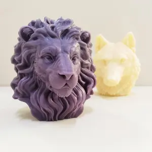 3D Lion Head Silicone Mold, which can be used for casting candles, gypsum, epoxy resin, and home decorative crafts
