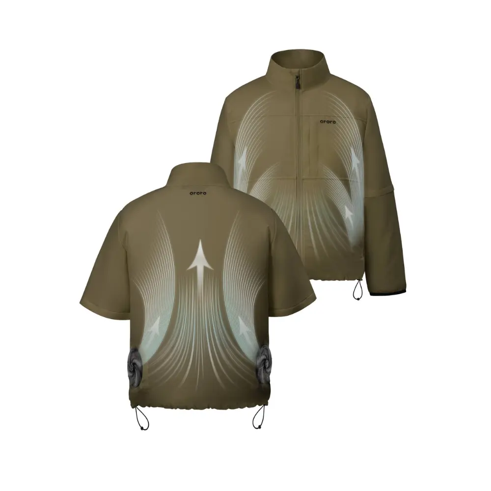 ORORO Unisex Air Cooling Jacket with Zip-off Sleeves, Lightweight Outdoor Work Jacket with Cooling Fans ORORO Unisex Air Cooling Jacket with Zip-off Sleeves, Lightweight Outdoor Work Jacket with Cooling Fans