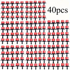 40pcs Micro Drip Irrigation System Kit - Adjustable Emitter Drippers with 1/4'' Tube Fittings for Efficient Watering Systems - Perfect for Garden, Lawn, and Farm Irrigation Watering Tool