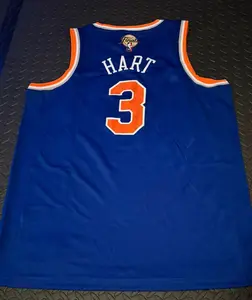 Blue Basketball Jersey with Number 3 Hart & Finals Patch, Classic Athletic Style