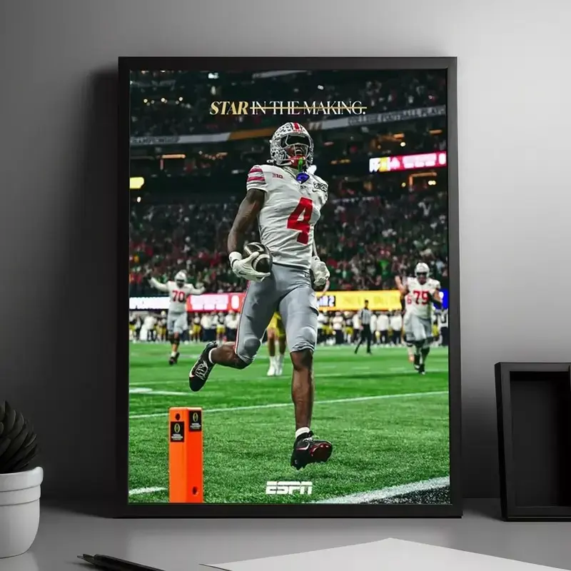 ( No Frame) Jeremiah Smith Star In The Making Ohio State Buckeyes National Champ 2026 Poster