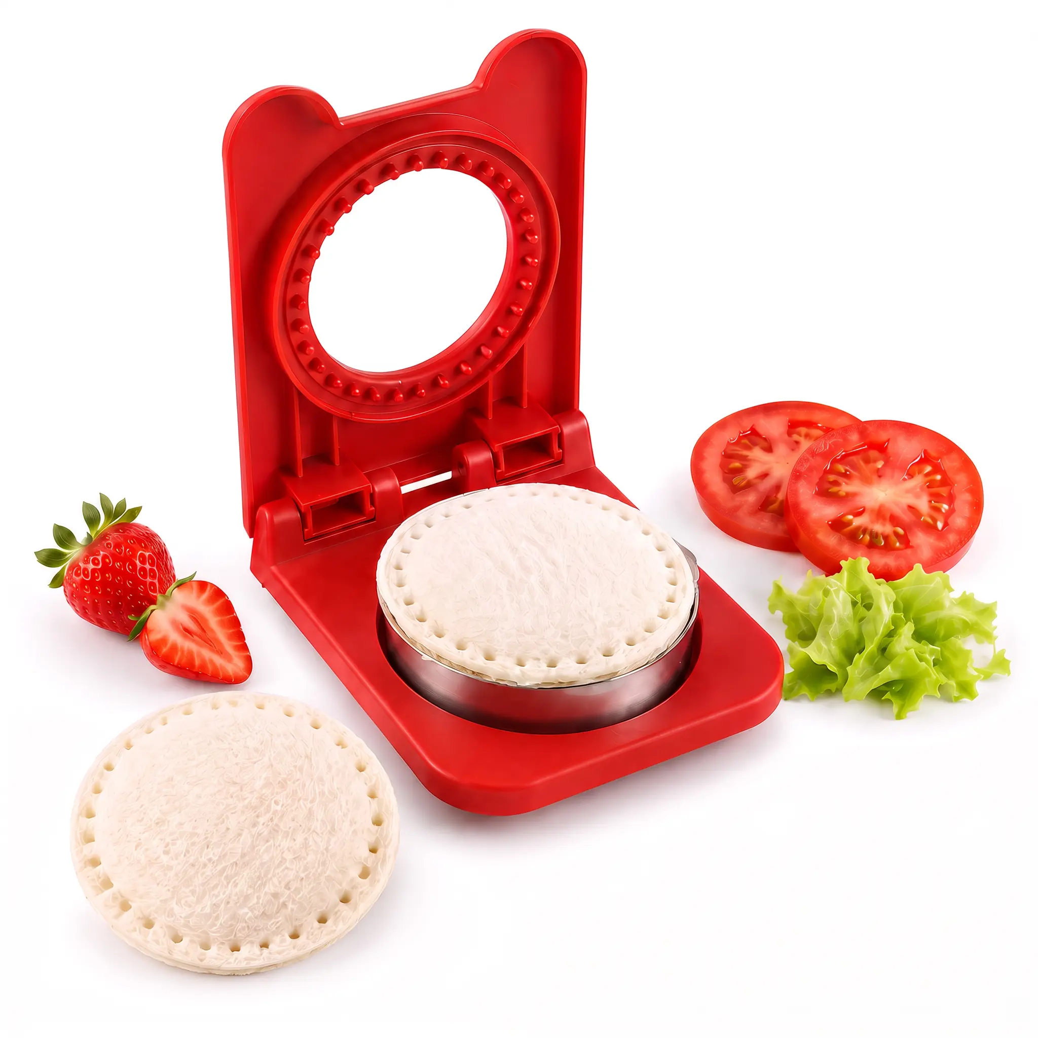 SANDWICH Cutter and Sealer — DIY Crustless Sandwich Maker for Homemade Peanut Butter & Jelly Sandwiches, Kids’ Lunch Boxes, Bread, Cheese, Ham, and Fruit, Handy Kitchen Tool