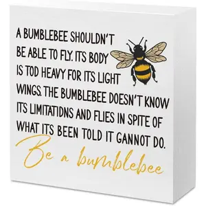 Bumble Bee Decor for Home living room decor Summer Decorations for Home Table Honey Bee Bumble Kitchen Decor Gifts for Women Decorations for Office Shelf Desk 5x5Inch