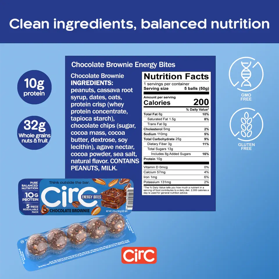 CirC Energy Bite Sample Pack 2x All Flavors Healthy Protein Snack with ...