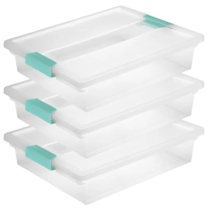 Plastic Storage Containers With Lids For Organizing Large 14 x 11.5 x 3