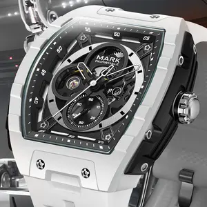Barrel-style fully automatic mechanical men’s watch with a large dial, waterproof and drop-resistant, luminous with tourbillon—trendy, versatile, luxurious men’s watch