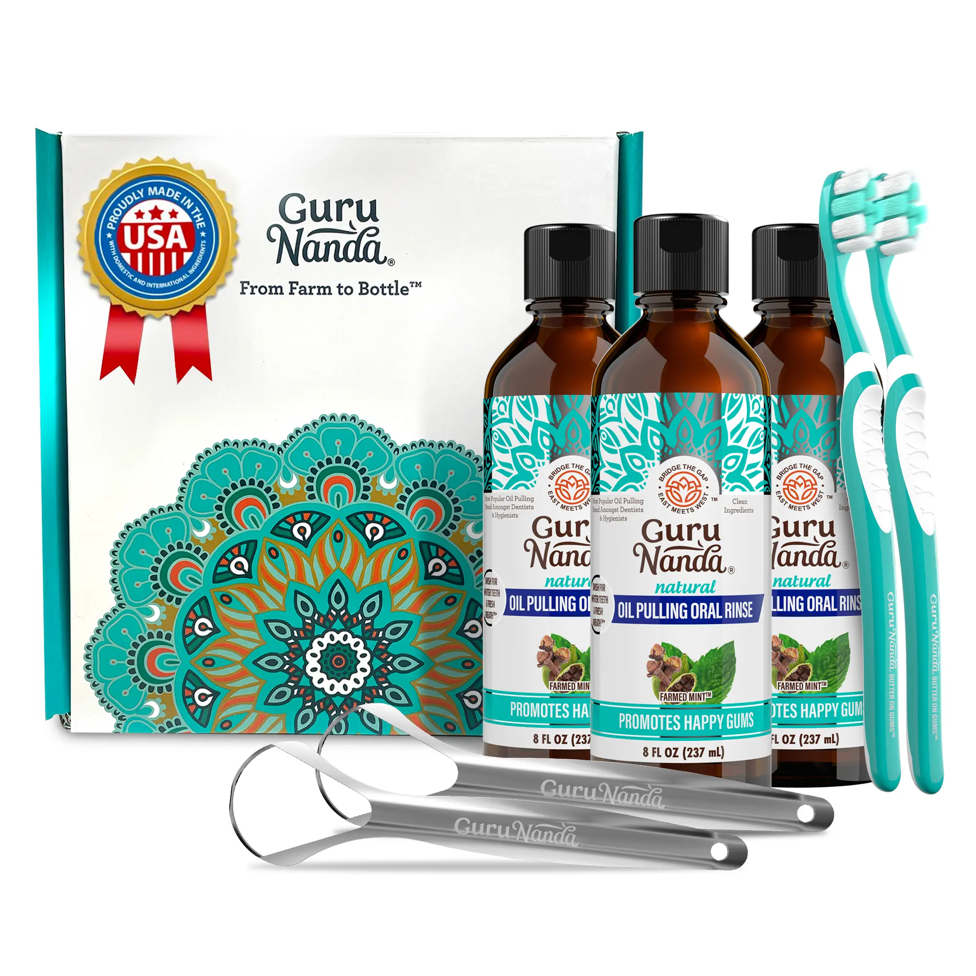 GuruNanda Cocomint Pulling Oil with 7 Essential Oils & Vitamins D3, E & K2, 8 oz - 3 Pk GuruNanda Cocomint Pulling Oil with 7 Essential Oils & Vitamins D3, E & K2, 8 oz - 3 Pk