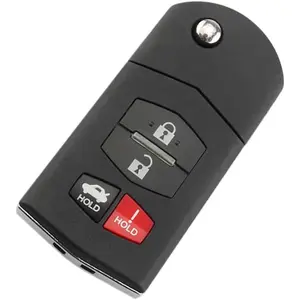 Key Fob Cover Replacement 4 Buttons Key Fob Remote Control Shell Case- Compatible for Mazda 3 5 6 MX-5 CX-7 CX-9 RX-8