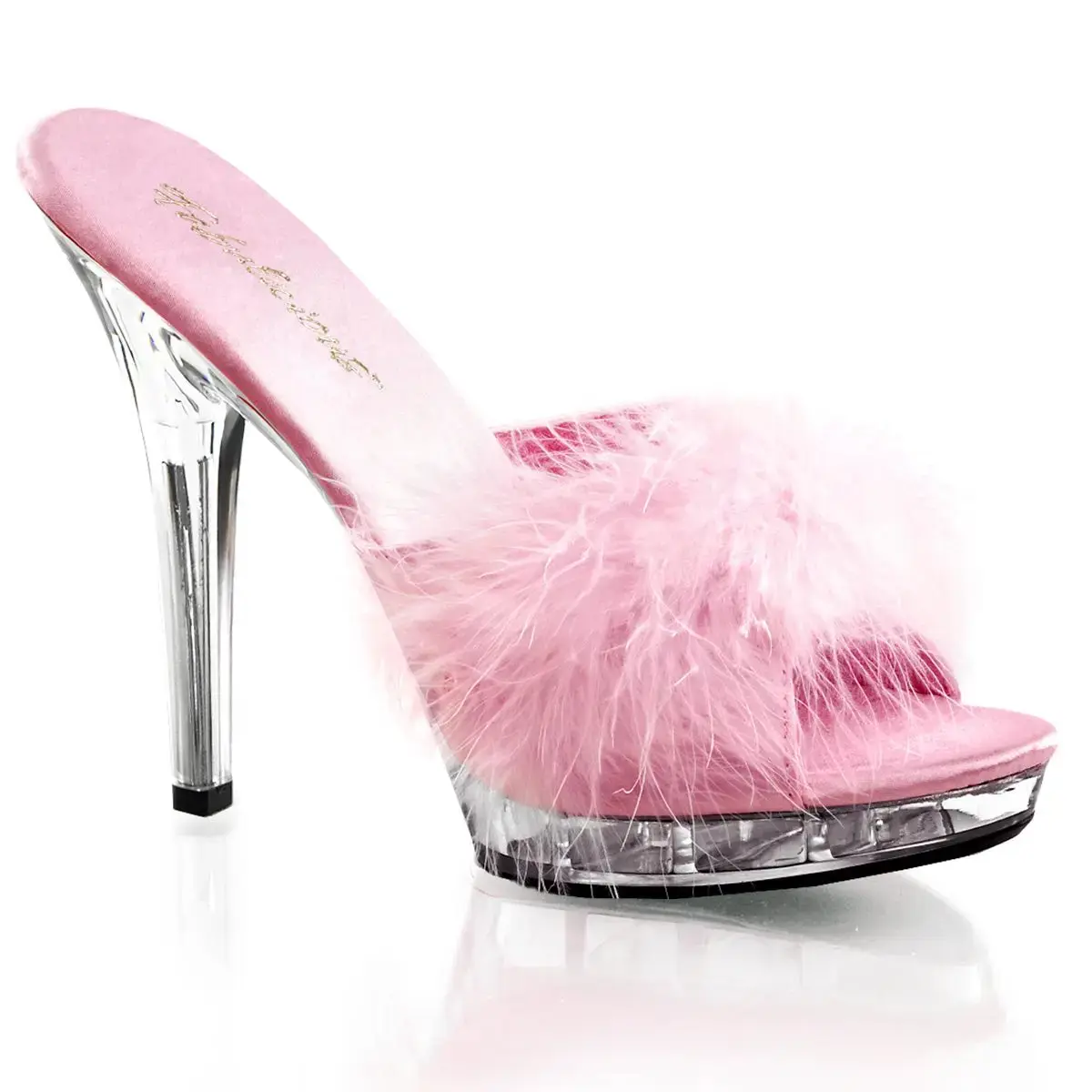 Fabulicious Lip-101-8 Women's Marabou Feather Slide Slipper