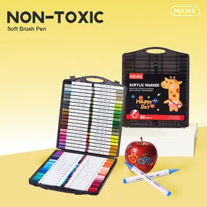 MKMK soft tip acrylic paint marker pen 80/60/48/36/24/12 color art special pen safe and non-toxic drawn and written