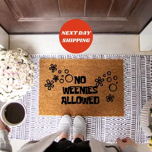 No Weenies Allowed Doormat, Set the Vibe at Your Door, Bring Bikini Bottom to Your Entryway, No Weenies Doormat, Unique Entryway Mat, Keep the Good Vibes In, Weenies Out, Housewarming Gift