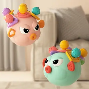 Baby Hand Grasp Ball Toy, Duck Rattle, Catching Ball Baby Toy, Sensory Interactive Plaything for Infants, Enhances Motor Skills Development