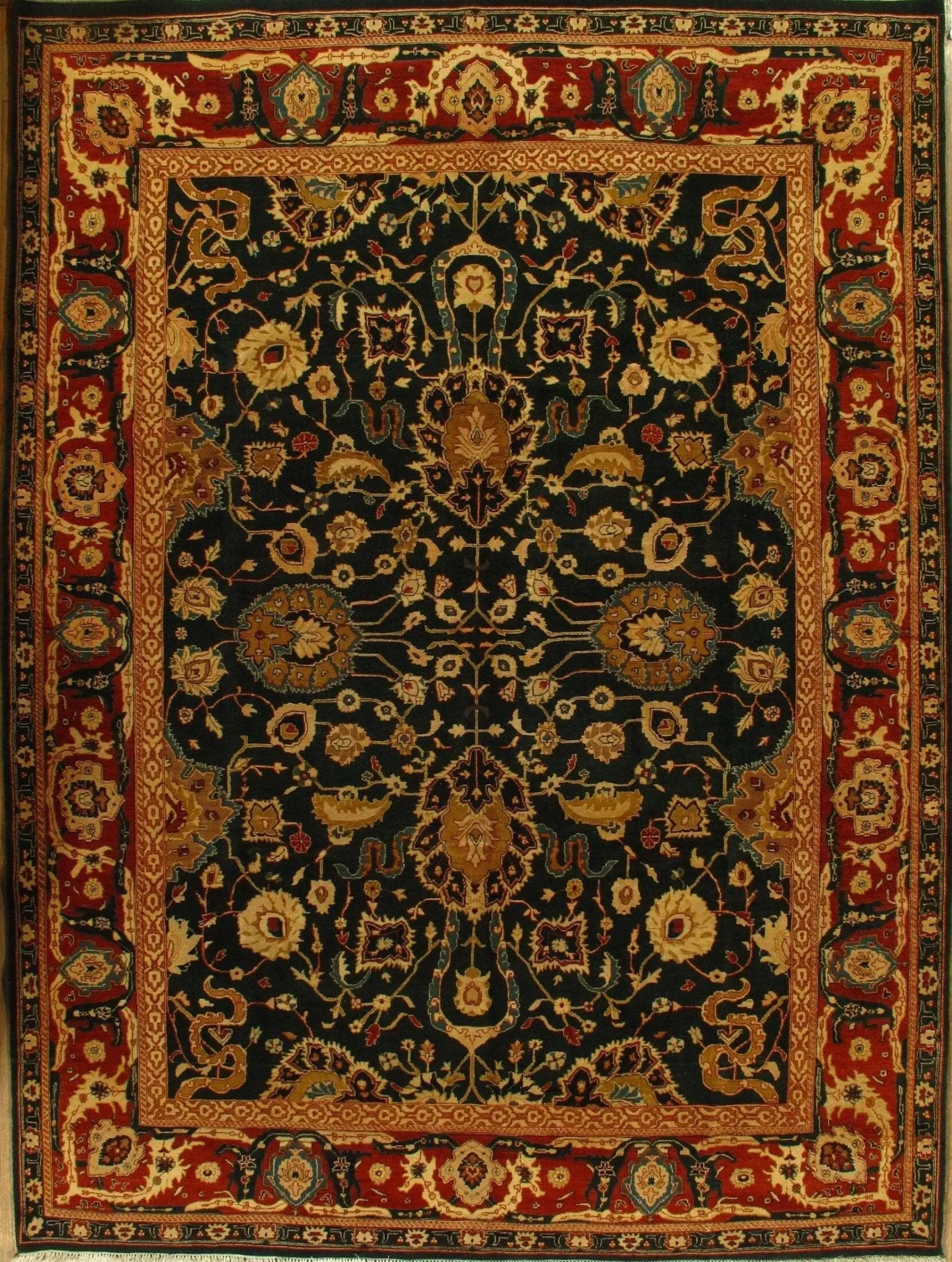 Canvello Hand-Knotted Indian Agra Wool Rug for Living Room Aesthetic - 9′2″ × 12′8″