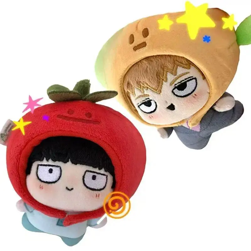 Stuffed 10cm Mob Psycho100 Kageyama Shigeo Reigen Arataka Big Head Cotton Doll Dress Up Plush Toy for Backpack Ornament Keychain
