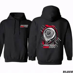 180g[100%cotton]Precision Turbo Engine Graphic Hoodie High-boost Streetwear for Car Enthusiasts Custom Builders Performance Obsessed Petrolhe Tuners Racers Mechanics Bold Automotive Unisex Fit