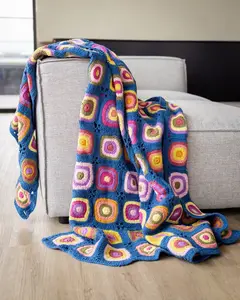 Jacie Organic Cotton Granny Square Crochet Throw Blanket