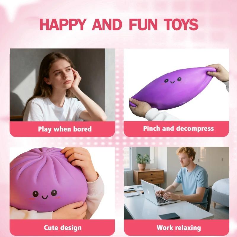 Extra Large Stress Relief Squishy Toy | 25cm Slow-Rise Dumpling Squishy | Super Soft & Comfortable, Anxiety Relief, Fun Fidget Gift