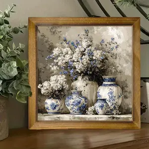 8x8 Inch Wood Framed Wall Plaque with Sign - Elegant Decorative Picture Suitable for Bathroom, Dining Room, Kitchen - Perfect Housewarming Gift for Family & Friends, Easter, Mother's Day - Decor 8x8...