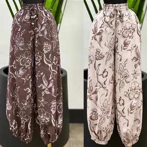Floral Wide-Leg Lounge Pants – Boho Drawstring Balloon Trousers