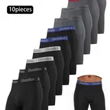 【Black Friday】10-Pack Men's Long-Leg Sports Boxer Briefs, Quick-Dry Workout Gym Underwear, High-Quality Soft Comfortable Boxer Shorts for Men, Sporty Underwear
