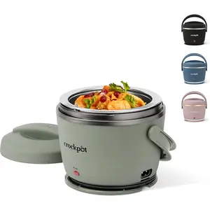 Crock-Pot Portable Electric Lunch Box 20-Ounce Food Warmer Moonshine Green| Ideal for Travel On-the-Go| Keeps Food Spill-Free Warm & Tasty| Dishwasher-Safe