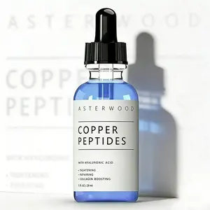 GHK-Cu Peptides Serum, Copper Peptides Serum for Face - Tightening, Repairing, Collagen Boosting - with Hyaluronic Acid - Fragrance-Free 29ml