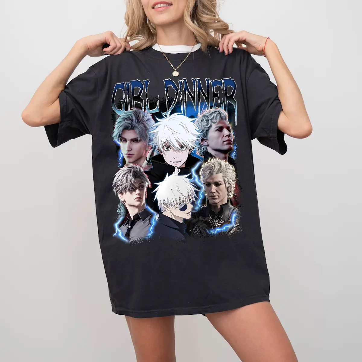 Sylus Astarion Gojo Retro Vintage Anime Manga T-Shirt Sweatshirt Hoodie Fabric Womenswear Top Underwear