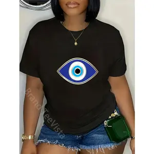 100% Cotton Evil Eye T-Shirt  t shirts women