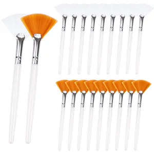 20Pcs/Set  Fan Brushes Facial Applicator Brush Soft Makeup Mask Acid Applicator Brush Esthetician Cosmetic Brush for Mud Cream,Makeup Peel,Christmas Party Gifts,Hand Tools Kits
