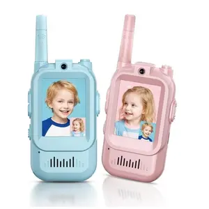 2 Pcs Video Walkie Talkies for Kids, Handheld  Rechargeable Video Intercom Kids Walkies Talkies, Indoor Outdoor Toys for Family Games, Outside, Camping, Hiking for Boys Girls Ages 3-12, Christmas gift, Birthday gift, New year gift