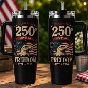 America 250th Tumbler, 1776 2026 Freedom Travel Cup, Patriotic Eagle Tumbler, USA 250 Years Anniversary Gift
