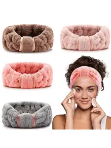 4 Pack Microfiber Towel Headbands on Forehead for Washing Face, Spa & Skincare for Women