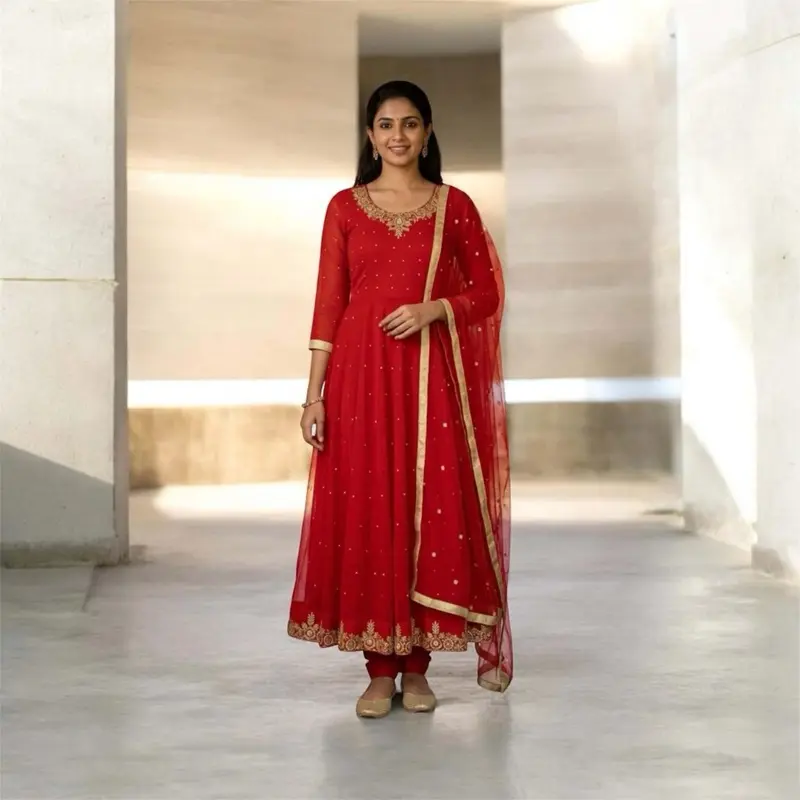 Women's A-Line Anarkali Lightweight Party Wear Suit - Ideal for Weddings, Festive Occasions