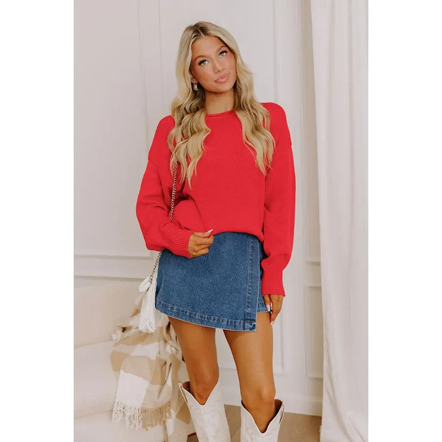 Sweet Lifestyle Knit Sweater in Red