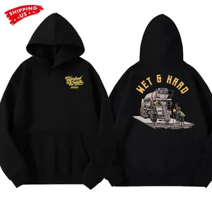 Wet & Hard Construction Hoodie, Concrete Worker Graphic Hoodie, Funny Blue Collar Workwear Hoodie for Construction Workers & Laborers, Gift for Builders or Cement Crew