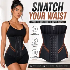 Powerful waist cincher/waist trainer, three rows of adjustable buttons, strong compressive lower back support, breathable fitness waist belt