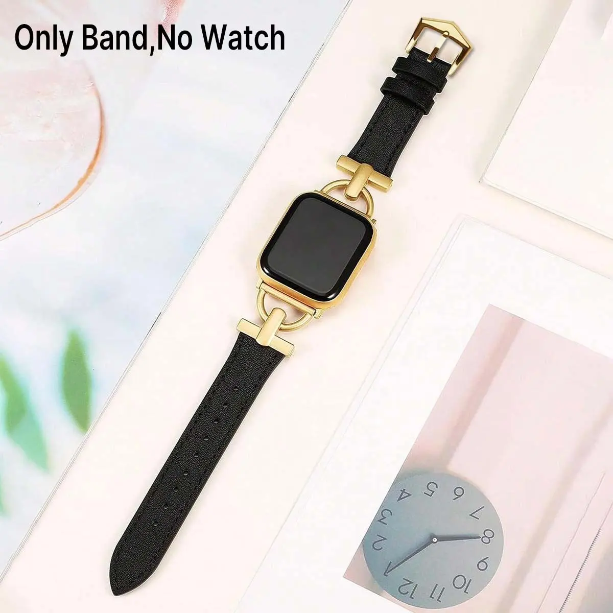 Fashion Faux Letter Watch Band, 1 Count Soft Watch Band for Women & Men, Wearable Tech Accessories for Apple Watch Ultra2 1 SE S10 9 8 7 6 5 4 3 2 1 Series, Smart Watch Strap, Smartwatch Compatible Bands