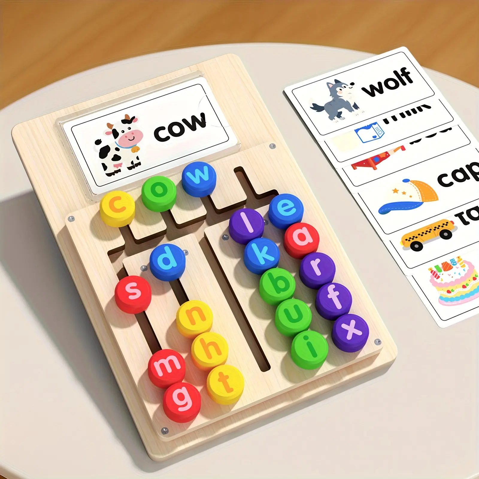 Wooden Sensory Board Letter & Shape Puzzle - Unisex IQ Puzzle Language Toy for Toddlers, Toddler Learning Activities, Phonics for Kids, Kids Alphabet & Number Toys, Early Education Interactive Tool