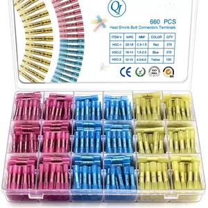 660 count Heat Shrink  Connectors  Crimp Electrical Wire Connector  Insulated  Splice Terminal for Automotive Marine Boat  Trailer Stereo