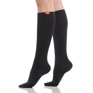 VIM & VIGR Solid Black Knee-High Compression Socks Merino Wool, Graduated Support
