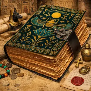 Egyptian Scarab Vintage Handmade Leather Journal Grimoire