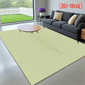 2D flat tree branch minimalist art 1-piece luxury floor mat, soft vintage rug with anti-slip feature, machine washable, suitable for living room, bedroom, office - elegant home decor mat with classic design and durable material.