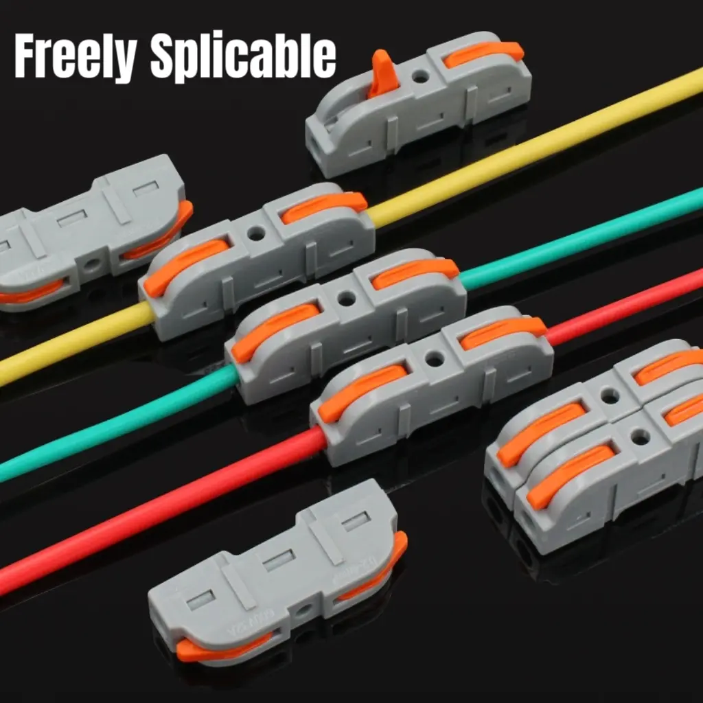Quick Lever Wire Connectors, 10/34/60PCS Freely Splicable Electrical Wire Connectors, Universal Push-in Terminal Block for Home, Office & Factory, 32A 250V Fast & Safe Wiring for Soft & Hard Cables
