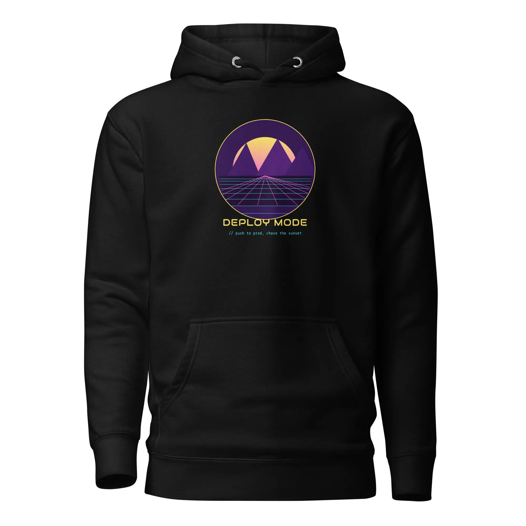Deploy Mode | Funny Synthwave Programmer Developer Hoodie