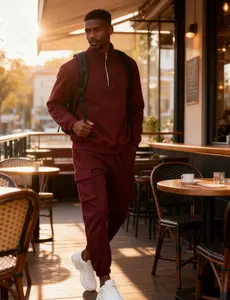 KZZ Men's Casual Fleece Lined Zipper Work Pants Set, Thick Fabric Warm Long Trousers for Fall & Winter, New Arrival Us Style Classic Clothes christmas gifts for him