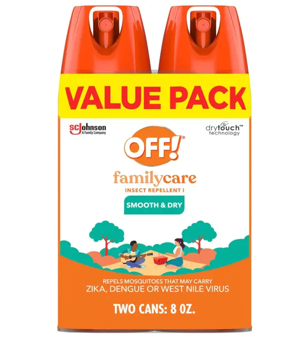OFF! Family Care Insect & Mosquito Repellent, Bug Spray Containing 15% DEET, Protects Against Mosquitoes, 4 Oz, 2 Count