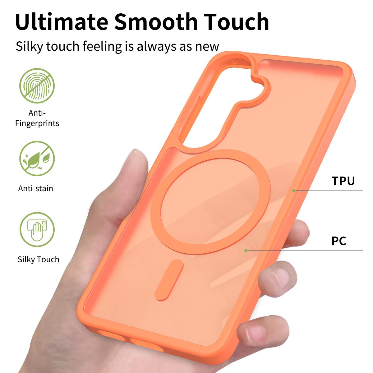 MagSafe Compatible Sam Case Shockproof Matte Translucent Cover with Camera Protection, Slim Fit for SAM S24/25/26 Series black