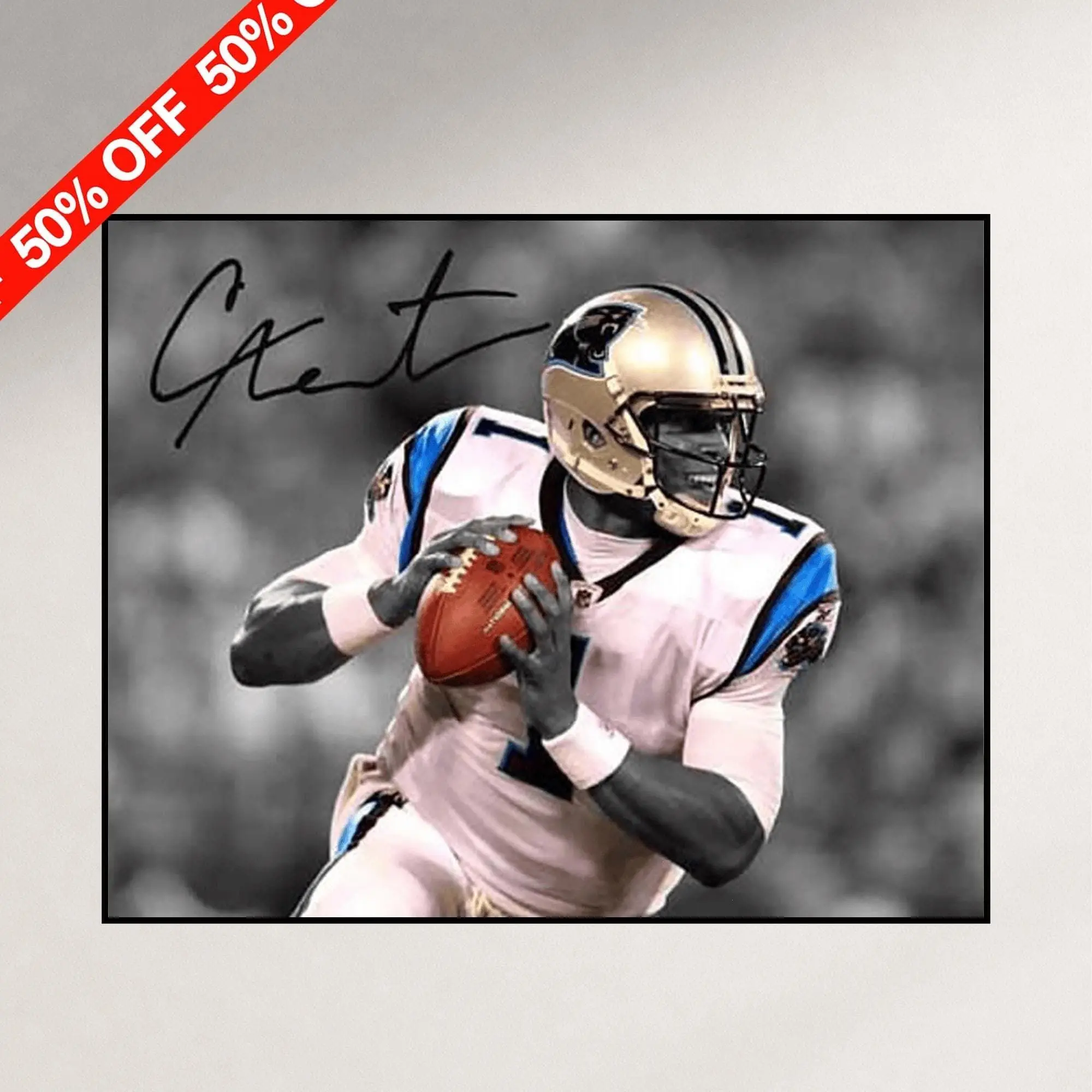 Cam Newton Signed Photo Poster Carolina Panthers Autograph Wall Art Gift ( Unframed - Print Only )